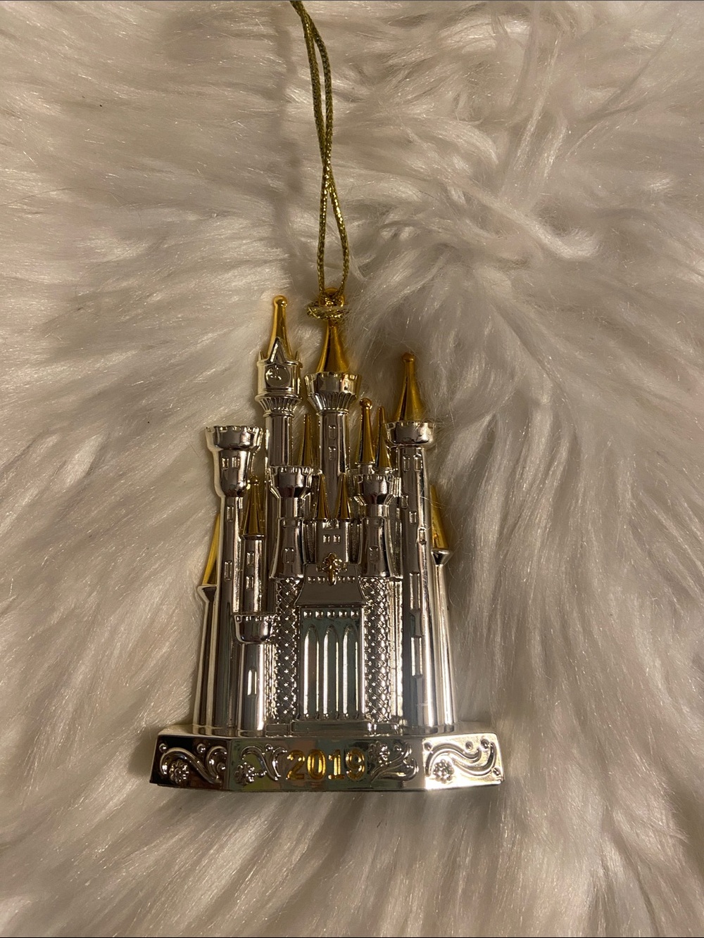 Lenox 2019 Disney Silver & Gold Tone Castle Christmas Ornament